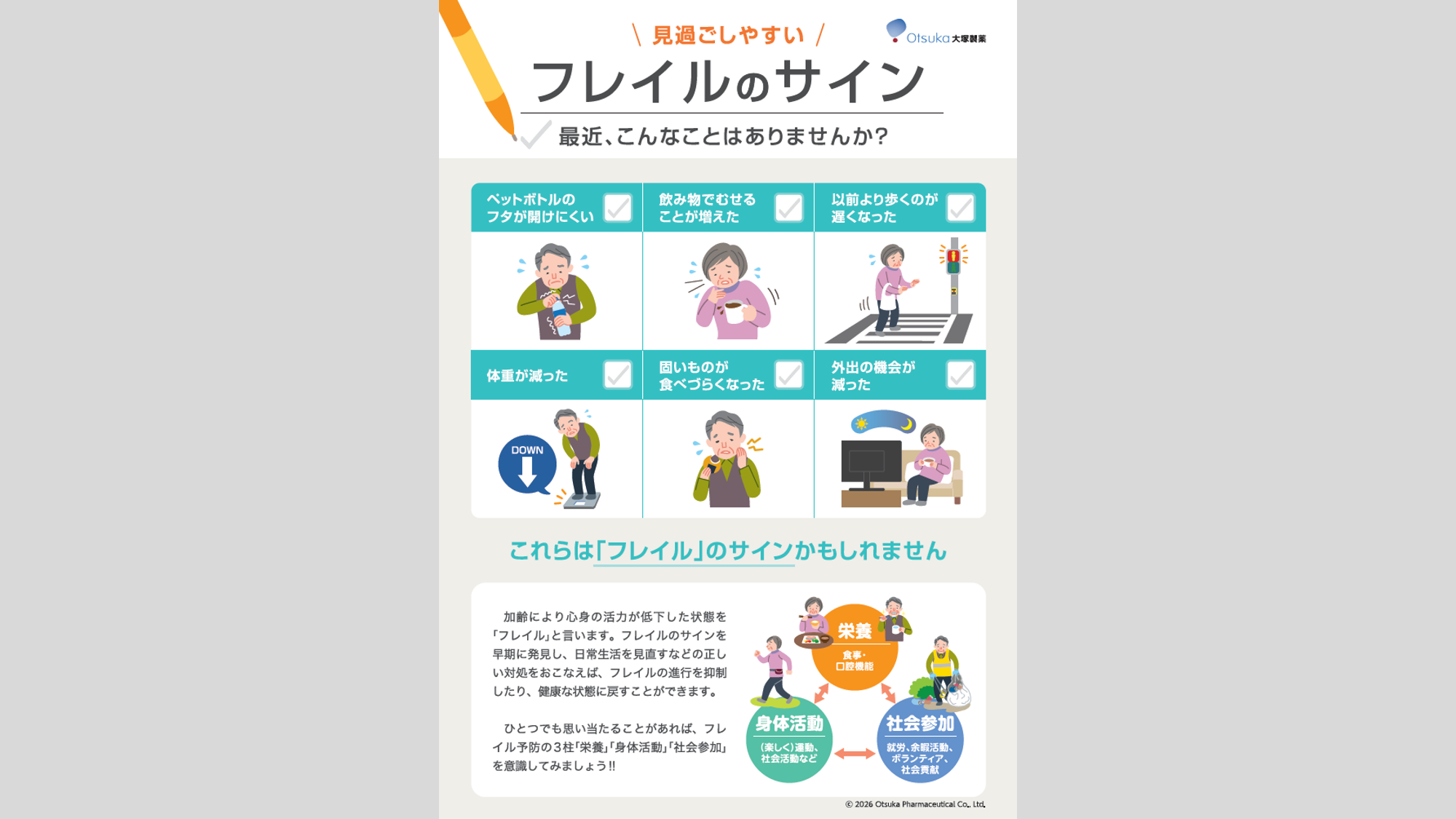 【チェックシート】見過ごしやすいフレイルのサイン